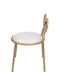 Csp Set Of 1 Metal Kids Bow Chair With Gold Vinyl Seat Cushion