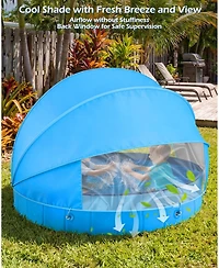 Gnuadz Kiddie Pool Foldable Shade Tent Swimming Wading Dogs Ball Pit Backyard Water Play