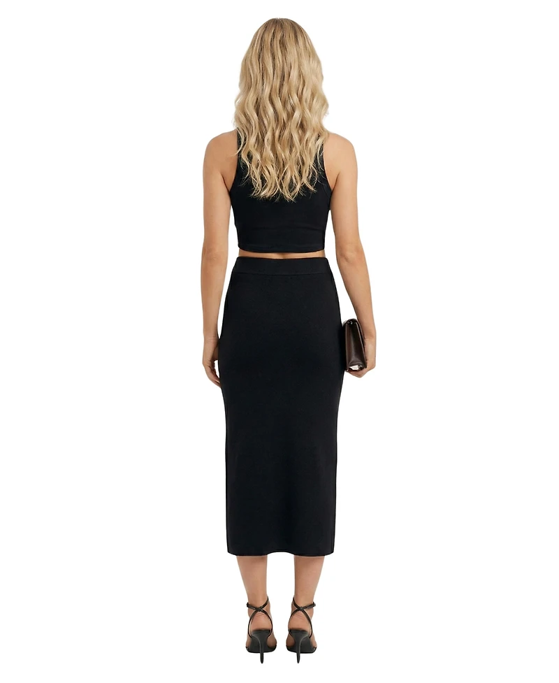 Modenaire Women's High-Rise Knit Midi Skirt