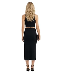 Modenaire Women's High-Rise Knit Midi Skirt