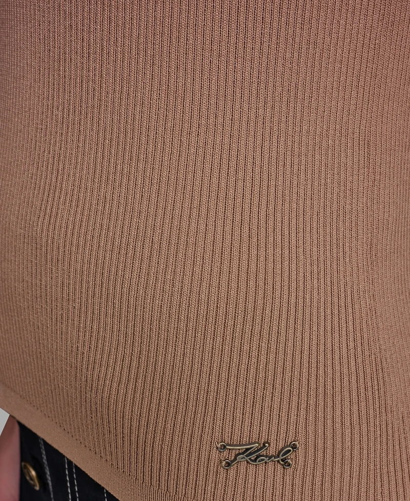 Karl Lagerfeld Paris Women's V-Neck Flutter Cap-Sleeve Sweater