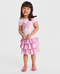 Epic Threads Baby and Toddler Girls' T-Shirt Sparkle Tiered Skort, 2-Piece Set, Macy's Exclusive