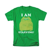 Logovision Men's Hungry Hippos I Am Starving with Giant Hippo T Shirt
