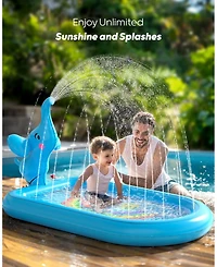 Gnuadz Elephant Splash Pad Sprinkler Pool Outdoor Play Mat Toddler Birthday Gift