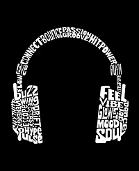 La Pop Art Men's Headphones Word Long-Sleeve T-Shirt