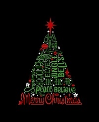 La Pop Art Men's Holiday Christmas Tree Word Raglan-Sleeve T-Shirt