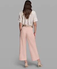Karl Lagerfeld Paris Women's Mid-Rise Belted Pants
