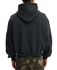 Cotton On Men's Cropped Zip-Up Graphic Hoodie