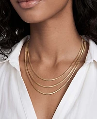 Ettika 18k Gold-Tone Triple Snake Chain Necklace