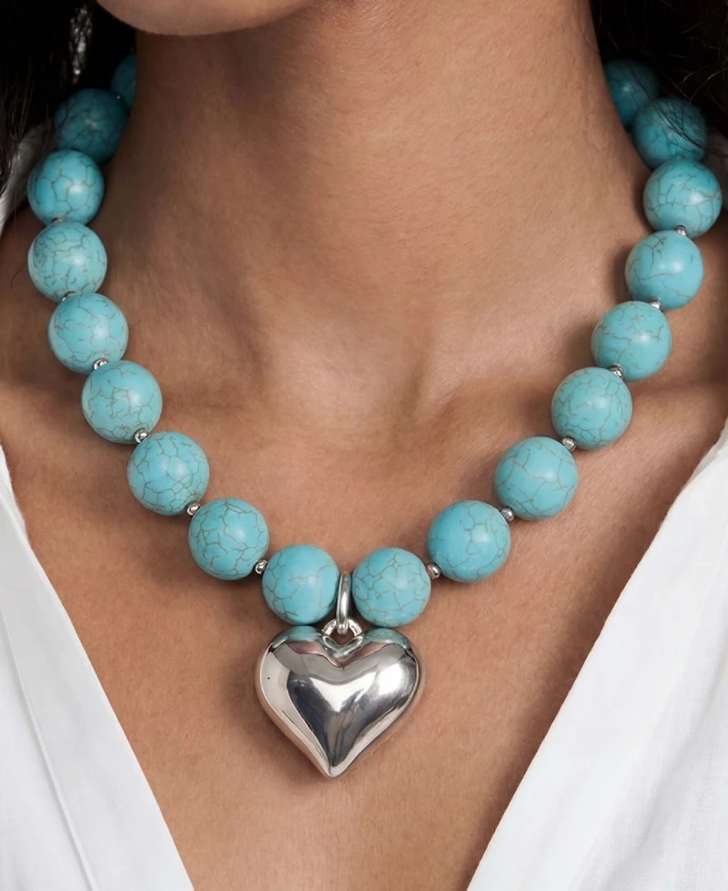 Ettika Luck and Love Turquoise Beaded Choker Necklace