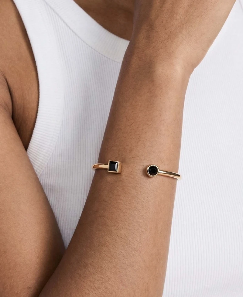 Ettika Gold-Tone Crystal Shapes Cuff Bracelet