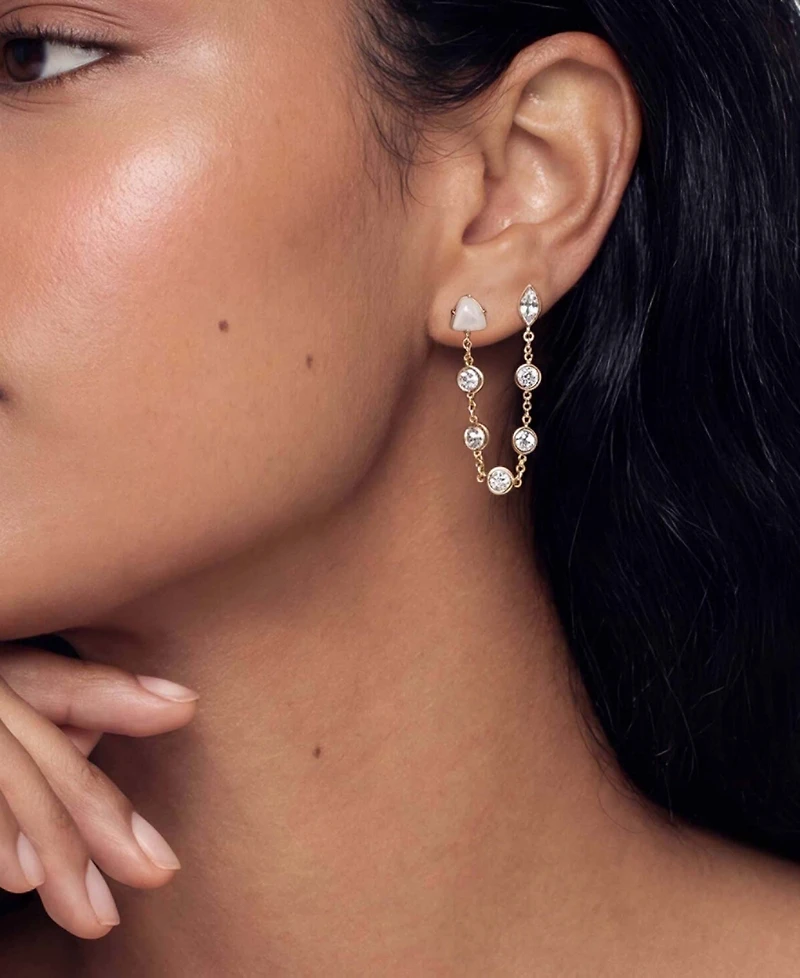 Ettika Double Piercing Turquoise Earrings