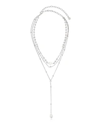 Ettika Forever Falling Pearl Lariat Necklace