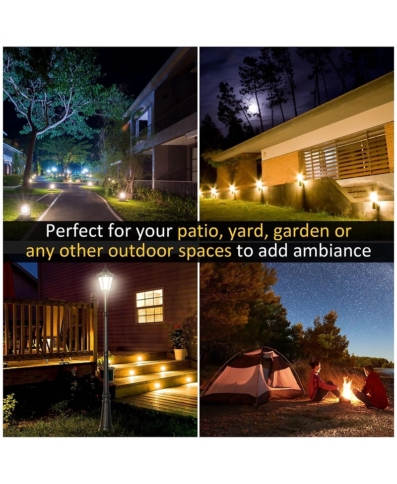 Outsunny 94.5" Solar Lamp Post Light with Auto Sensor Control,