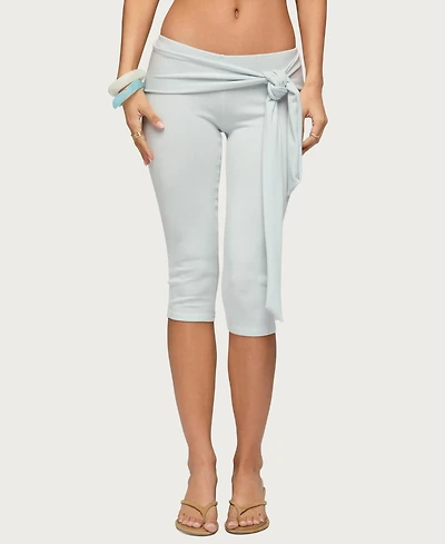 Edikted Women's Adara Tie Capri Pants