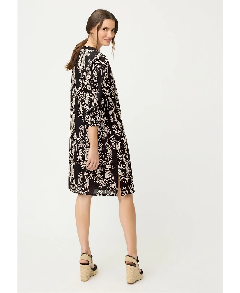 Olsen Women's Embroidered 3/4 Sleeve Dress