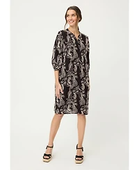 Olsen Women's Embroidered 3/4 Sleeve Dress