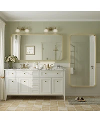 Apmir 60" x 30" High-Strength Tempered Glass and Aluminum Alloy Framed Wall Decor Bathroom Vanity Mirror