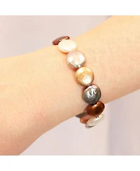 The Lovery Multicolor Coin Pearl Bracelet 14K Gold