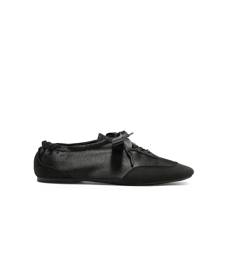 Vivaia Women's Cristina Square-Toe Lace-Up Satin Sneakerina