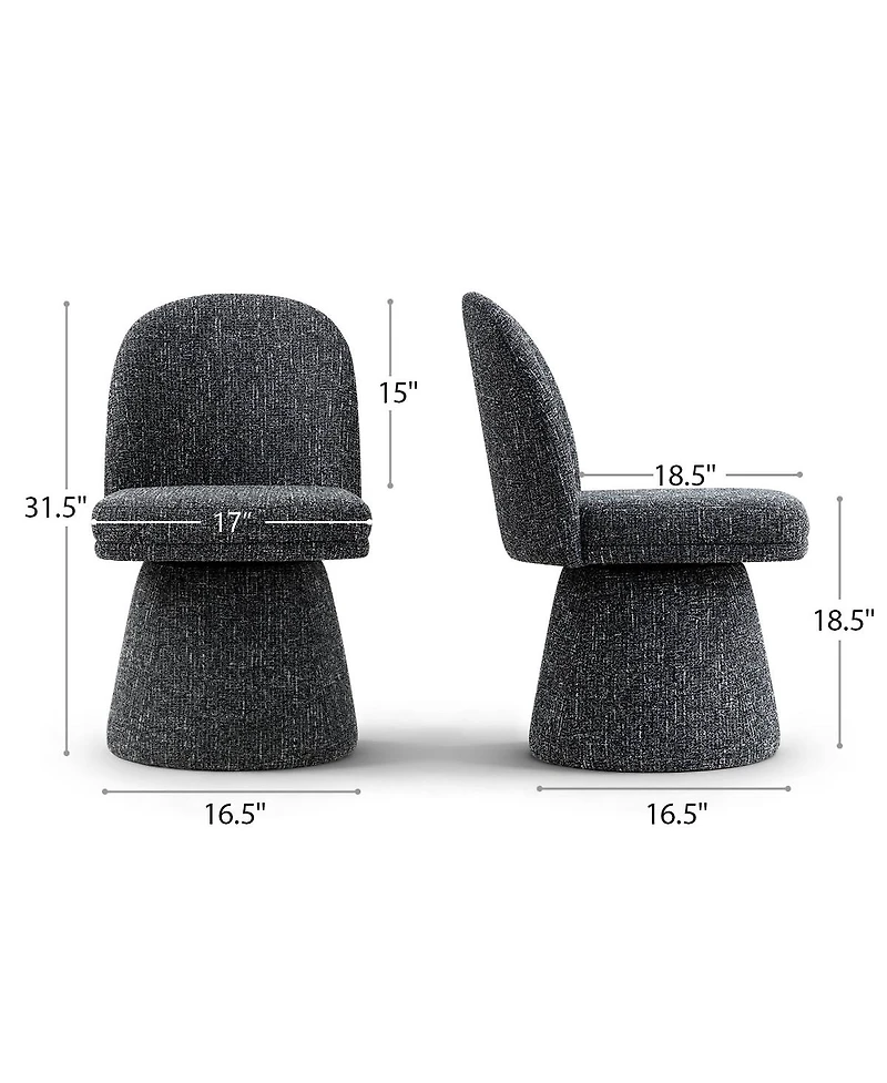 Maison Boucle Swivel Accent Chairs Set of 2, Modern Upholstered Fabric Lounge