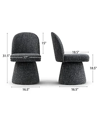 Maison Boucle Swivel Accent Chairs Set of 2, Modern Upholstered Fabric Lounge