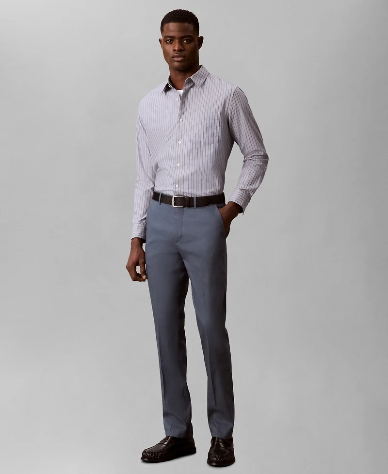 Calvin Klein Men's Linen Blend Slim-Fit Pants