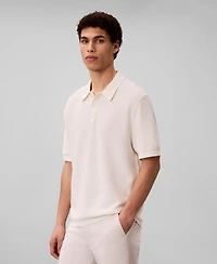 Calvin Klein Men's Textured Cotton Short-Sleeve Polo Shirt
