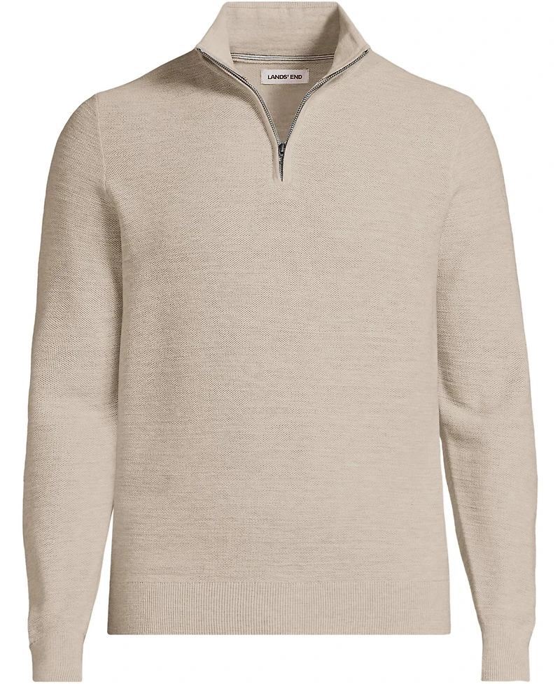 Lands' End Men's Long Sleeve Summer Weight Quarter Zip