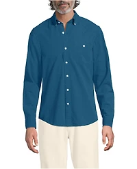Lands' End Men's Long Sleeve Seersucker Shirt