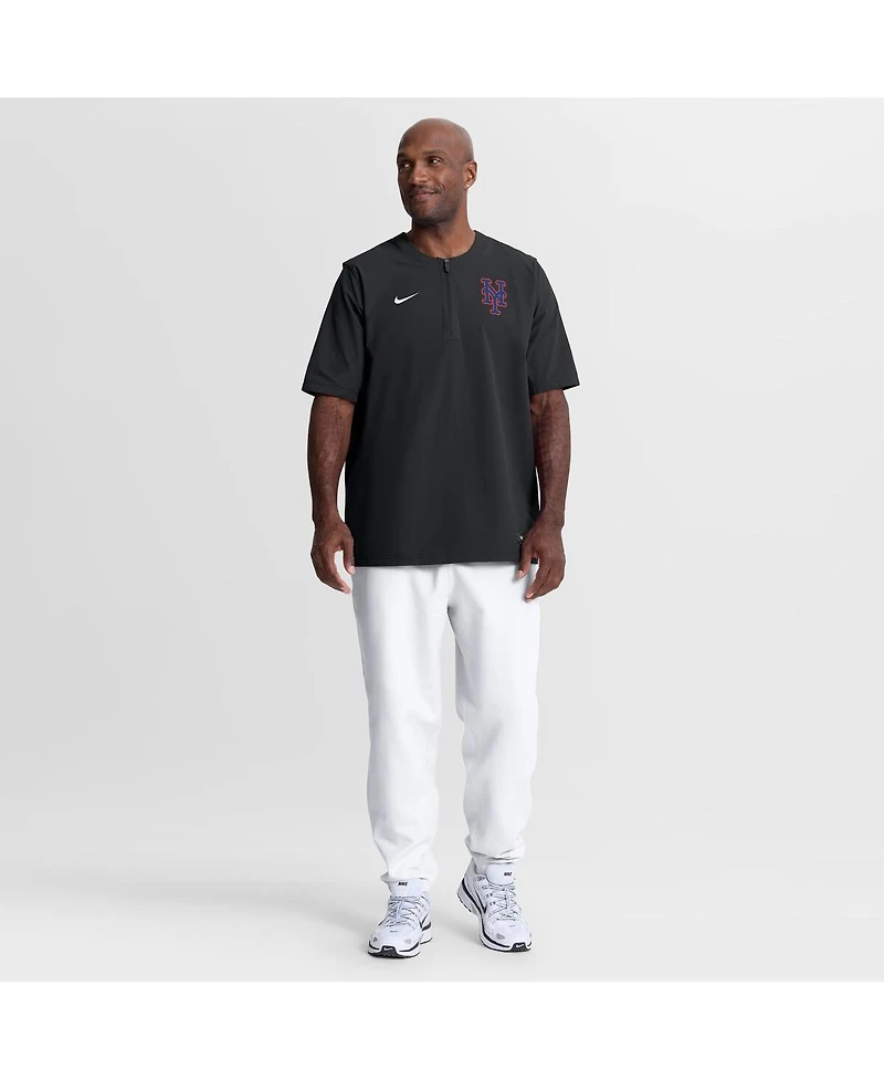 Nike Men's Black New York Mets Authentic Collection Dri-fit Quarter-Zip Windshirt