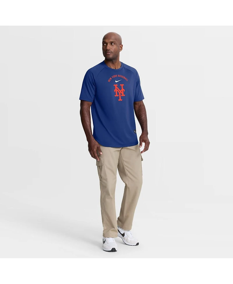 Nike Men's Royal New York Mets Authentic Collection Batting Practice Pre-Game Raglan Dri-fit T-Shirt