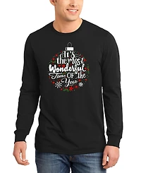 La Pop Art Men's Christmas Ornament Word Long-Sleeve T-Shirt