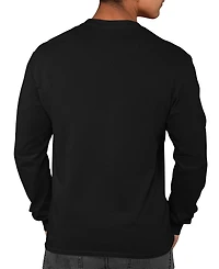 La Pop Art Men's Patriot Cow Skull American Flag Word Long-Sleeve T-Shirt