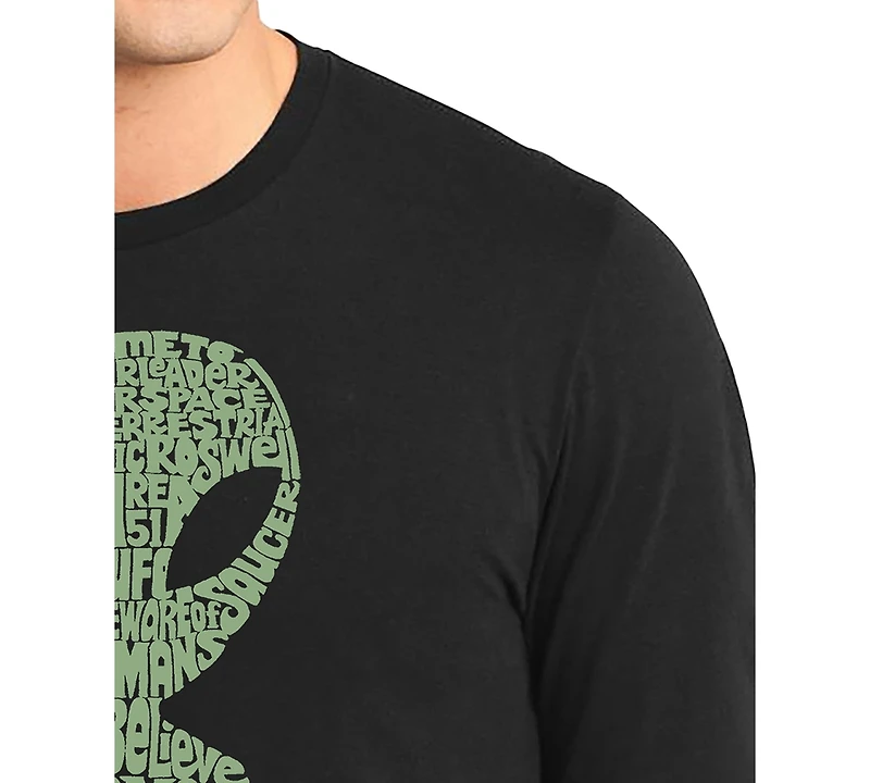 La Pop Art Men's Peace Alien Word Long-Sleeve T-Shirt