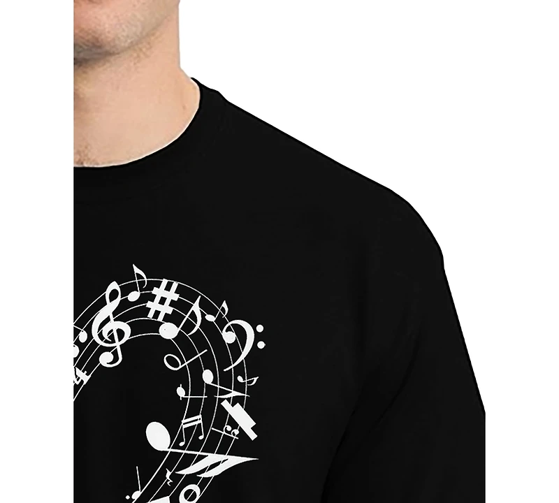 La Pop Art Men's Music Notes Heart Word T-Shirt