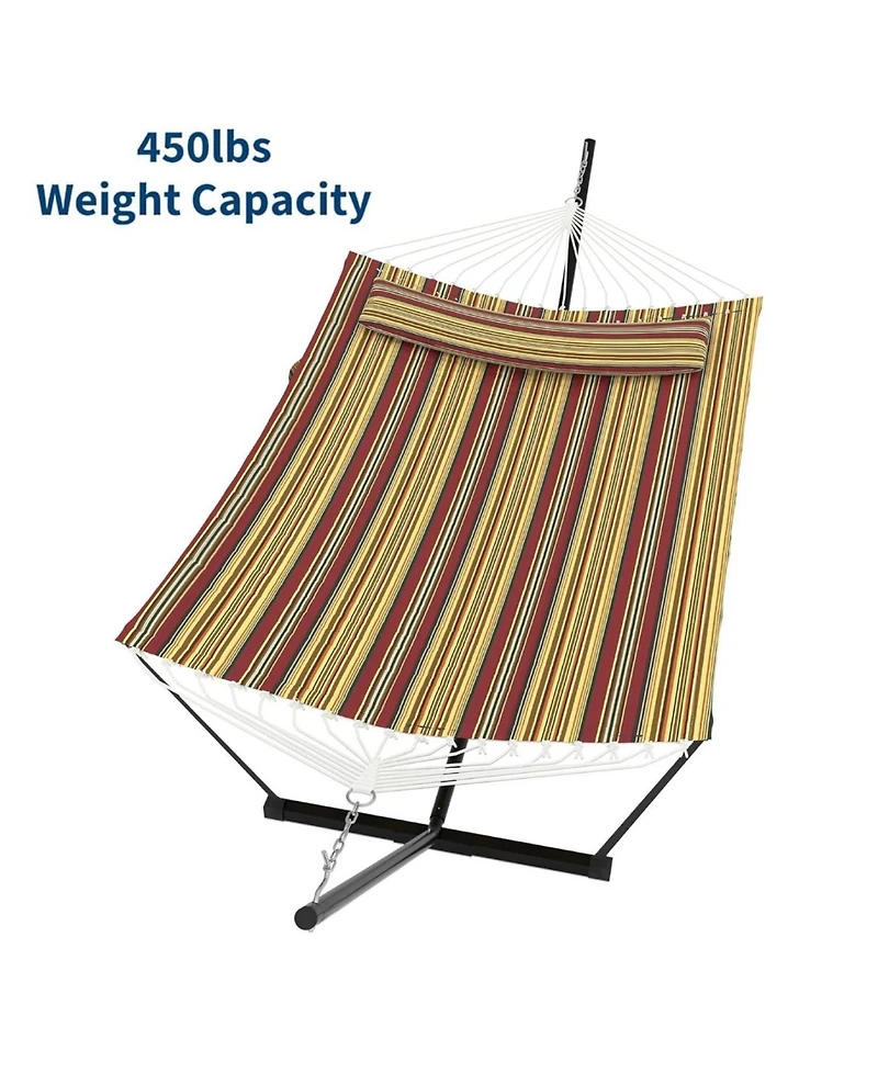 gaomon Portable Double Hammock with Stand for Outdoor Patio, Garden, Beach, Backyard, Max 450 Lbs Capacity