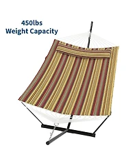 gaomon Portable Double Hammock with Stand for Outdoor Patio, Garden, Beach, Backyard, Max 450 Lbs Capacity