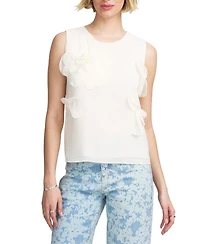 Elle Collection Women's Floral Applique Shell
