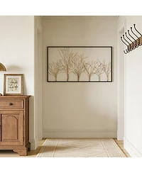 LuxenHome Oversized Metal Tree Wall Sculpture, Minimalist Iron Artwork, 40" Wide
