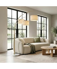 Trilage 84" Led Contemporary Arc Floor Lamp with Marble Base, Bulbs Included