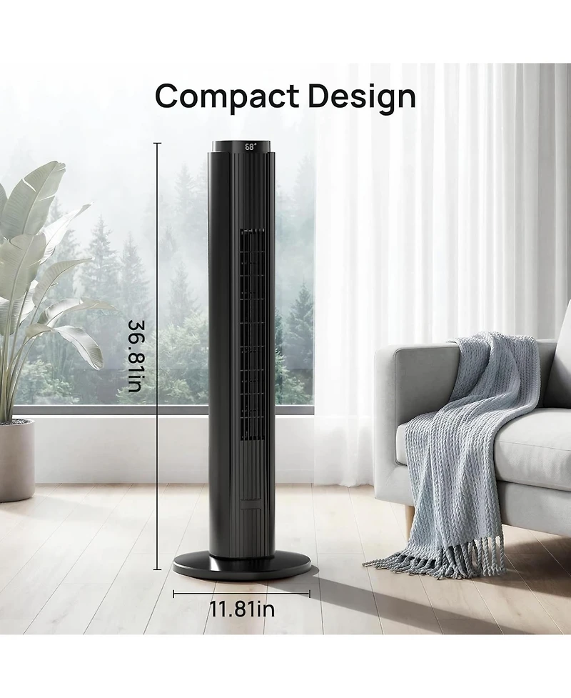 Antarctic Star 42-Inch Smart Tower Fan, App Control, Washable Grille and 12 Speeds