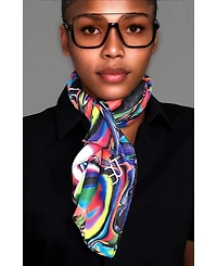 Dai Moda Ty Print Versa Scarf with logo hardware