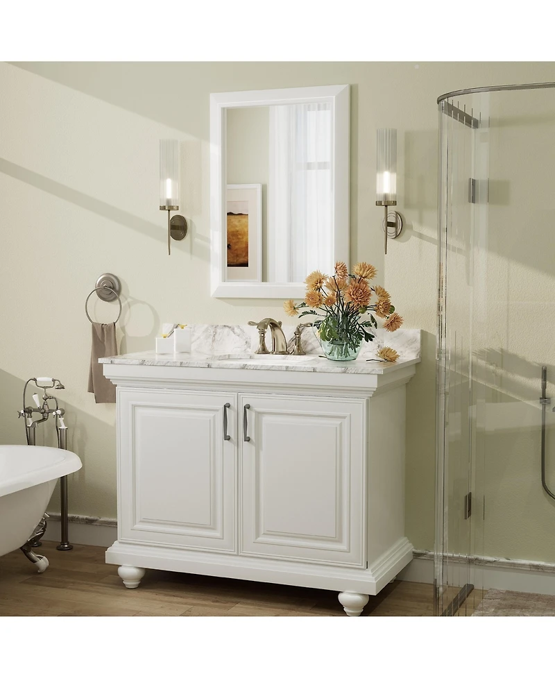 Apmir 20" x 28" Inch Thick Metal Framed Wall Mirrors for Bedroom