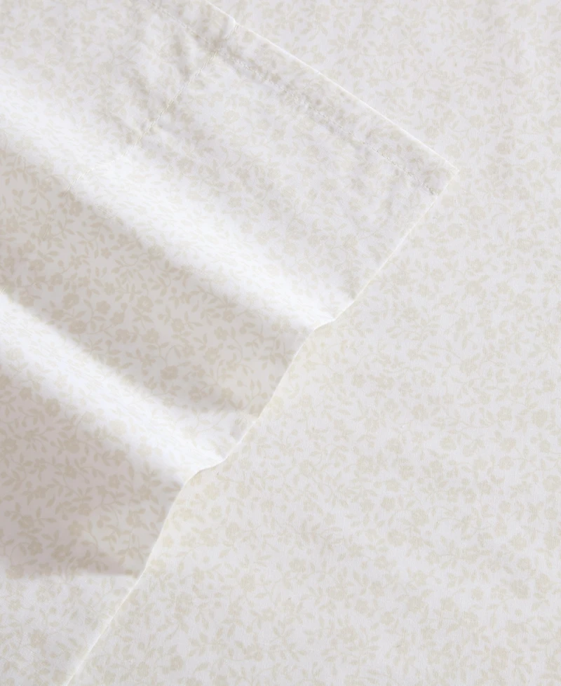 Laura Ashley Chelsie Vine Cotton Percale 3-Pc. Sheet Set, Twin Xl