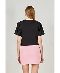 endless rose Women's Bonjour Sequins Embroidered Patch Top