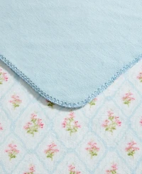 Laura Ashley Pinford Trellis Printed Plush Reversible Throw, 70" x 50"