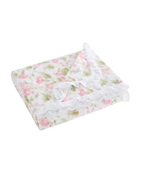Laura Ashley Morning Gloria Printed Plush Reversible Throw, 70" x 50"