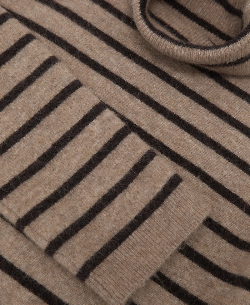 Reiss Women's Stripe Roll-Neck Jumper with Wool