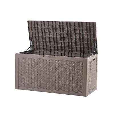 Sugift Outdoor Storage Box 100 Gallon Resin Deck Box Backyard Outside Toy and Towel Storage